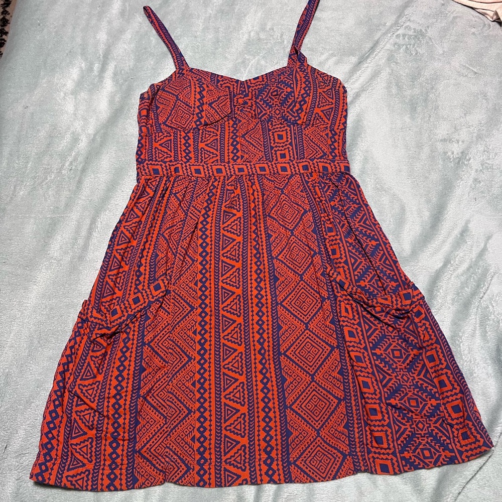 American Eagle tribal print dress with pockets
